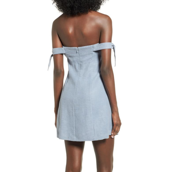 Astr Araceli Off The Shoulder Button Down Minidres - Picture 2 of 4